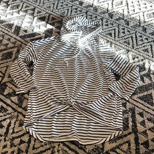 SHEIN Black and White Striped Hoodie